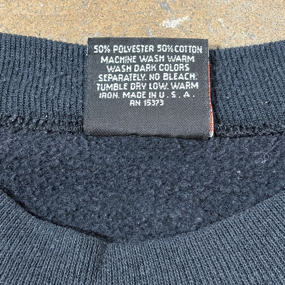 Vintage Harley-Davidson USA Embroidered Spellout Black Crewneck Sweater M - Picture 6 of 10
